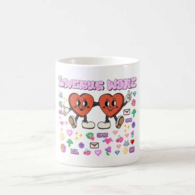 Mikitiez custom valentine funny lovebug software coffee mug (Center)