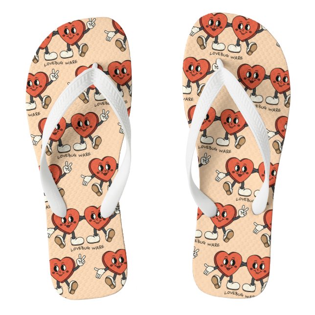 Mikitiez custom valentine funny lovebug software thongs (Footbed)