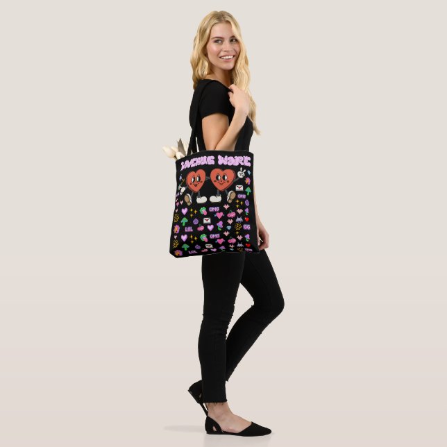 Mikitiez custom valentine funny lovebug software tote bag (On Model)