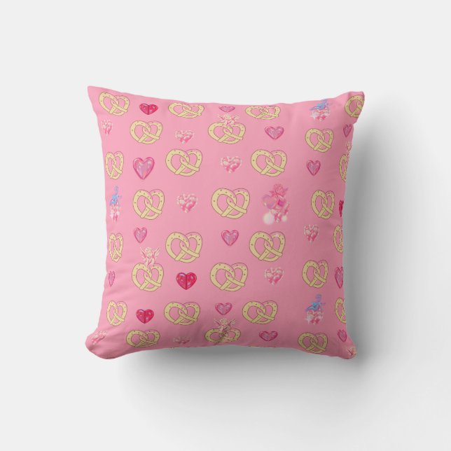 Mikitiez cute pretzel bread cosy valentine pastry cushion (Front)
