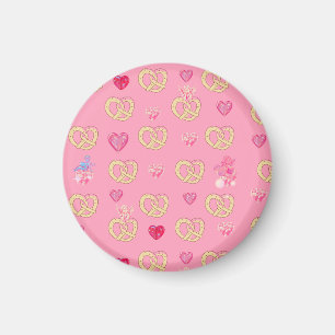 Mikitiez cute pretzel bread cosy valentine pastry magnet