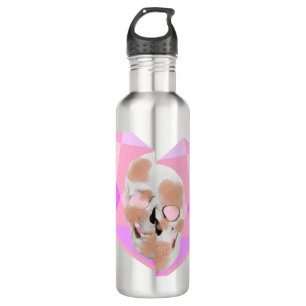Mikitiez dreamer skull tatto rainbow rose beach 710 ml water bottle