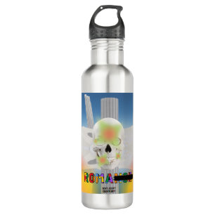 Mikitiez dreamer skull tatto rainbow rose beach Ro 710 Ml Water Bottle