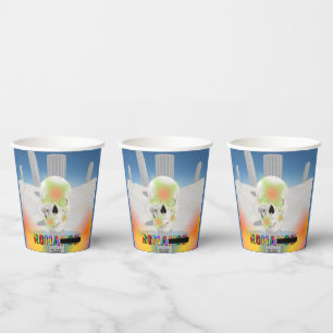 Mikitiez dreamer skull tatto rainbow rose beach Ro Paper Cups