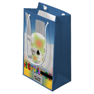Mikitiez dreamer skull tatto rainbow rose beach Ro Small Gift Bag