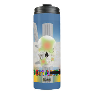 Mikitiez dreamer skull tatto rainbow rose beach Ro Thermal Tumbler