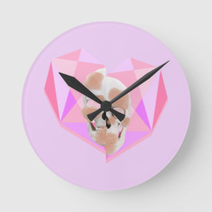 Mikitiez dreamer skull tatto rainbow rose beach round clock
