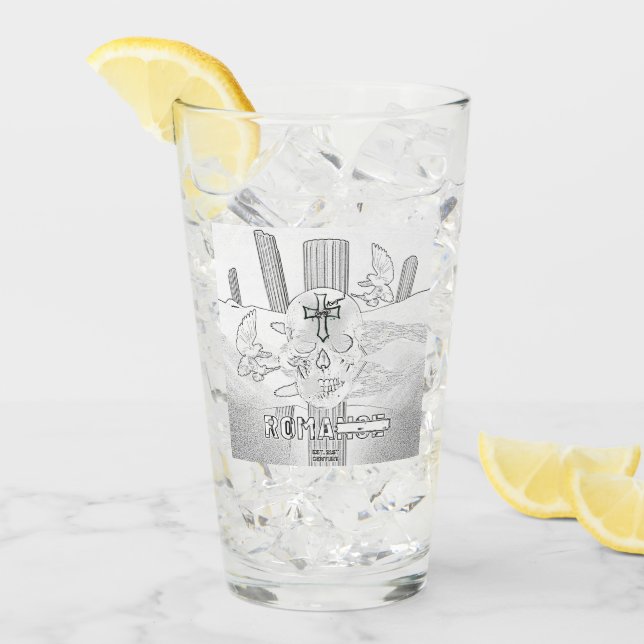 Mikitiez dreamer skull tatto rainbow rose rock glass (Front Ice)