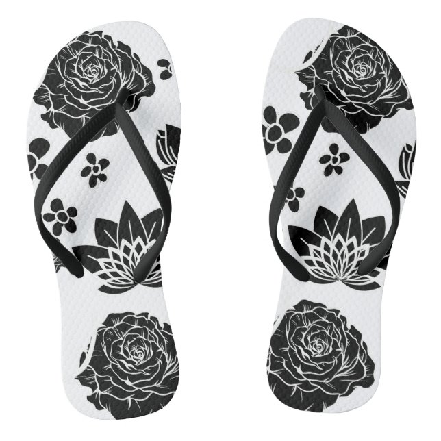 Mikitiez earthday nature selflove rose flower thongs (Footbed)