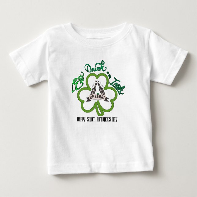Mikitiez green lucky Saint Patrick's Day irishbeer Baby T-Shirt (Front)