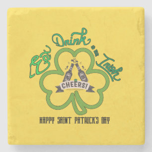 Mikitiez green lucky Saint Patrick's Day irishbeer Stone Coaster