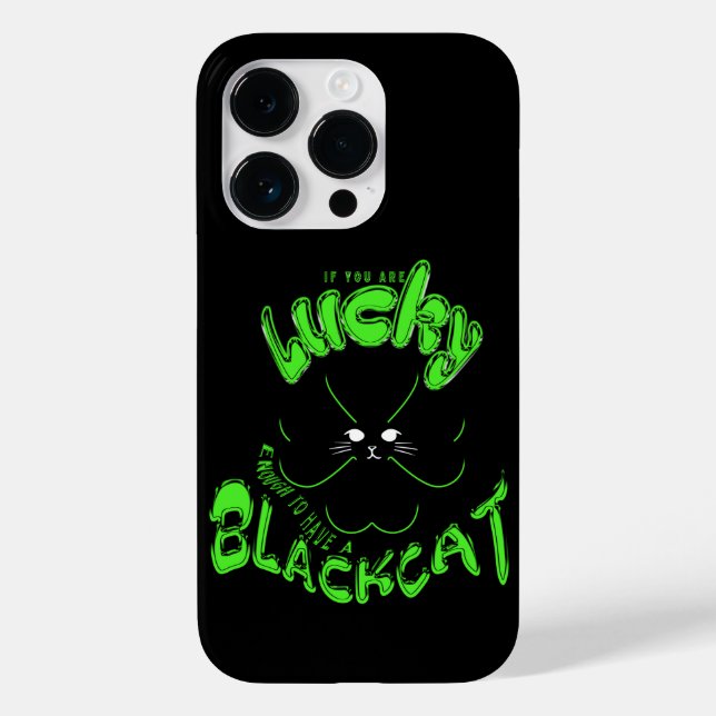 Mikitiez green mint lucky blackcat saintpatrick  Case-Mate iPhone case (Back)