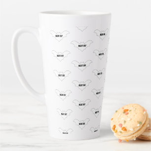 Mikitiez groovy ghouls bat night holiday halloween latte mug