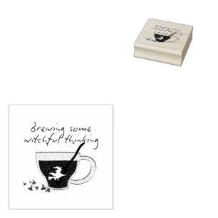 Mikitiez halloween espresso witch coffeeshop rubber stamp