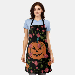 Mikitiez halloween pumpkin spooky october fall red apron