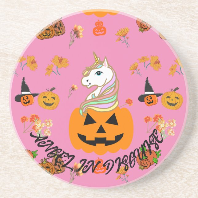 Mikitiez halloween unicorn spooky october fall coaster (Front)