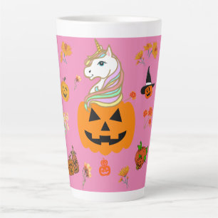 Mikitiez halloween unicorn spooky october fall latte mug