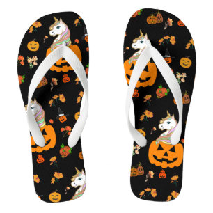 Mikitiez halloween unicorn spooky october fall thongs