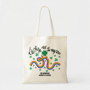 Mikitiez irish clover green Wrapped Flask Tote Bag