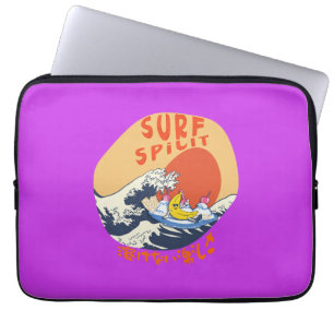 Mikitiez japanesewave summer surf animemanga laptop sleeve