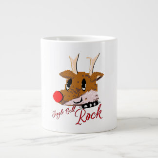 Mikitiez jinglebellrock punk gothmas reindeer large coffee mug