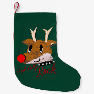 Mikitiez jinglebellrock punk gothmas reindeer small christmas stocking