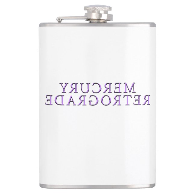 Mikitiez lavender mercuryretrograde galaxy astro hip flask (Front)
