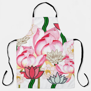 Mikitiez lotus rose flower garden apron