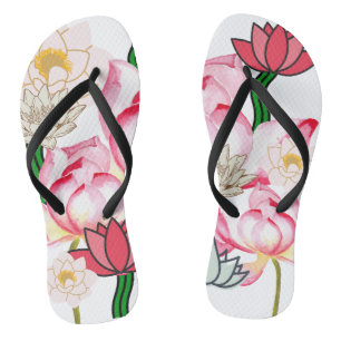 Mikitiez lotus rose flower garden thongs