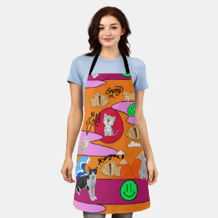 Mikitiez meow summer cat party beach apron
