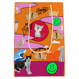 Mikitiez meow summer cat party beach medium gift bag