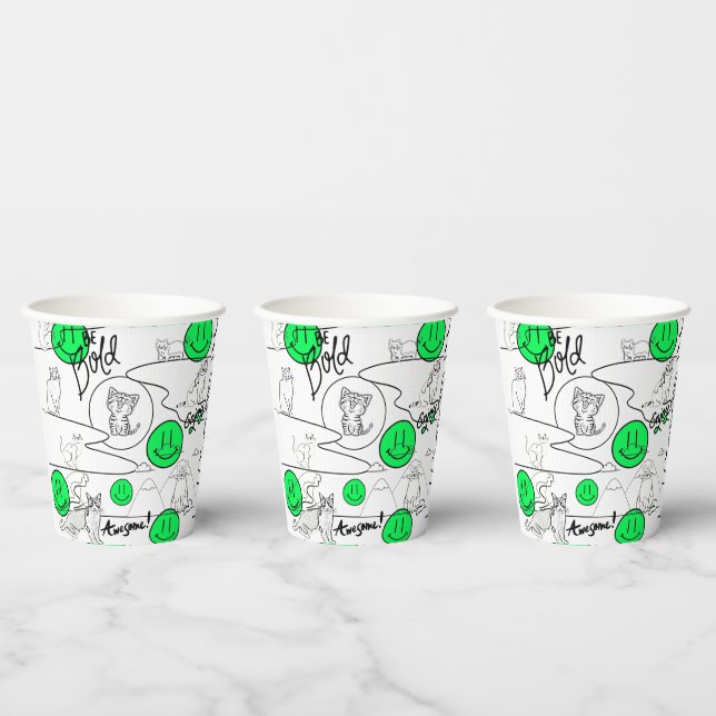 Mikitiez meow summer cat party beach  paper cups (Multi)