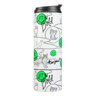 Mikitiez meow summer cat party beach thermal tumbler