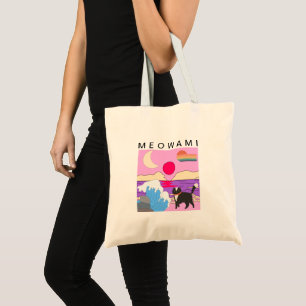 Mikitiez miami meow sunset vintage tote bag