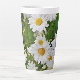 Mikitiez mini white daisy wild flower vintage latte mug