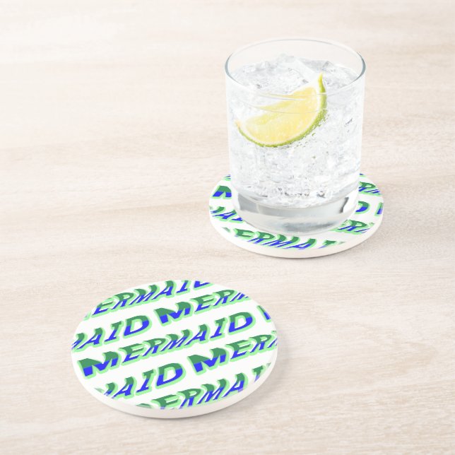 Mikitiez ocean mermaid venus sea blue coaster (Side)