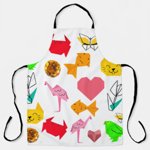 Mikitiez origami cancer summer jewel animal cat  apron