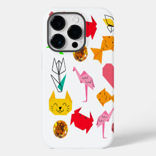 Mikitiez origami cancer summer jewel animal cat iPhone 14 pro case