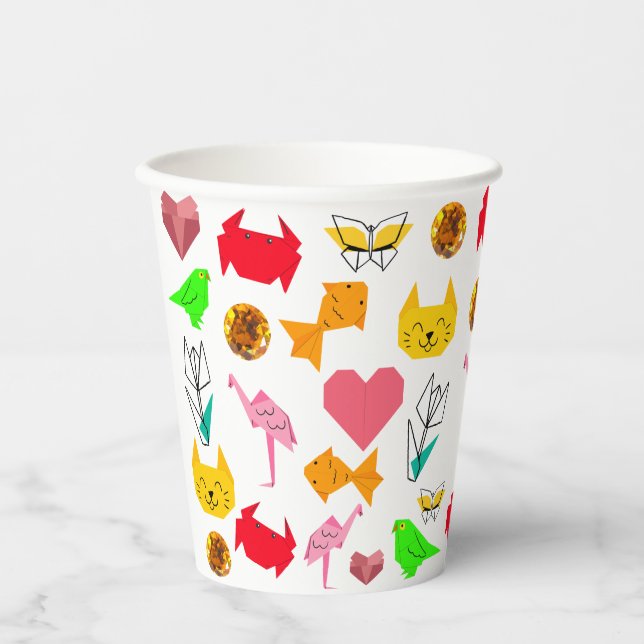 Mikitiez origami cancer summer jewel animal cat  paper cups (Front)