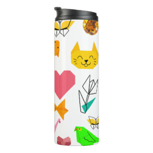 Mikitiez origami cancer summer jewel animal cat thermal tumbler