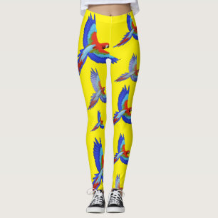Mikitiez parrot hawaii summersunset beach spring leggings