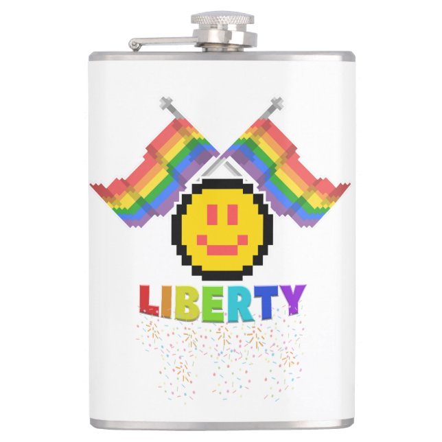 Mikitiez PE olympics doughnut rainbow sport lgbtqi Hip Flask (Front)