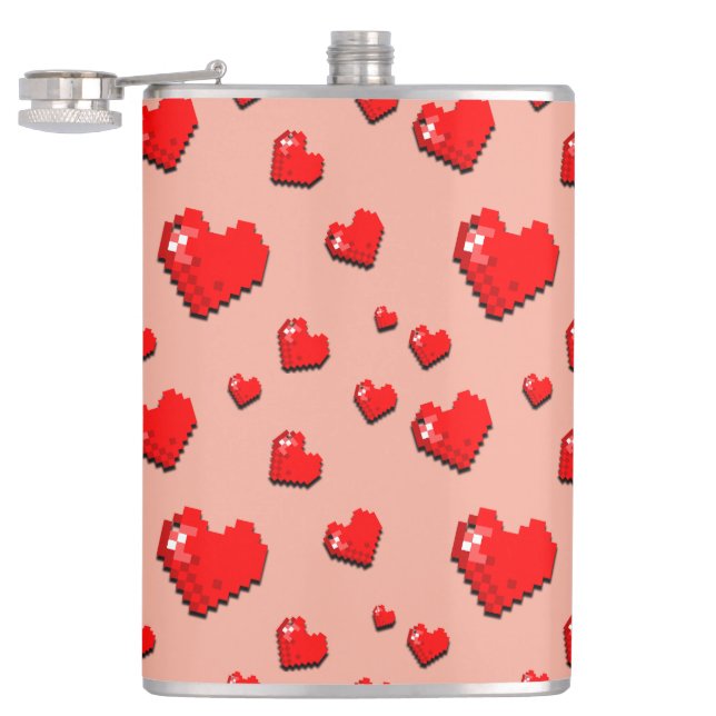 Mikitiez pink heart selflove june gemini hip flask (Opened)
