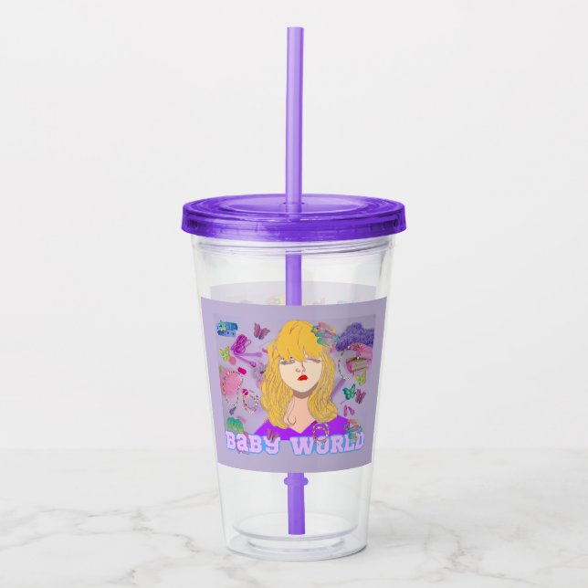 Mikitiez premier movie night princess doll summer  acrylic tumbler (Front)