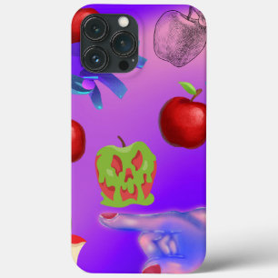 Mikitiez red skull toxic apple vegan summer  iPhone 13 pro max case