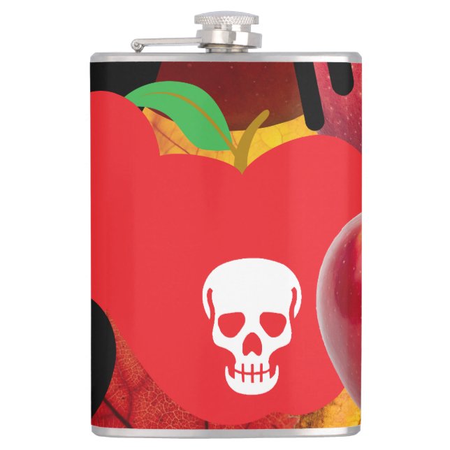 Mikitiez red skull toxic apple vegan summer hip flask (Front)