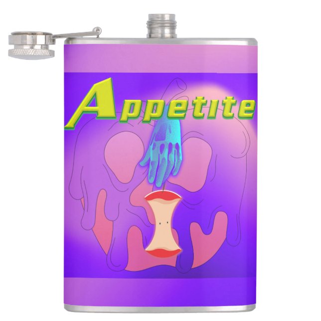 Mikitiez red skull toxic apple vegan summer  hip flask (Opened)