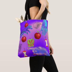 Mikitiez red skull toxic apple vegan summer tote bag