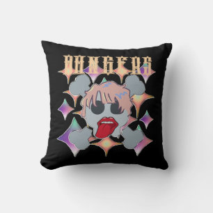 Mikitiez rock star skull red birthday redlip cushion