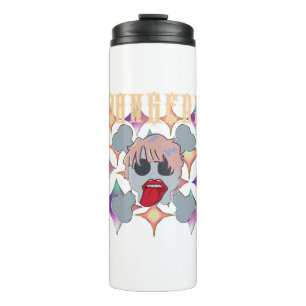 Mikitiez rock star skull red birthday redlip thermal tumbler